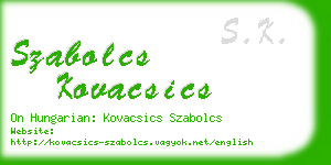 szabolcs kovacsics business card